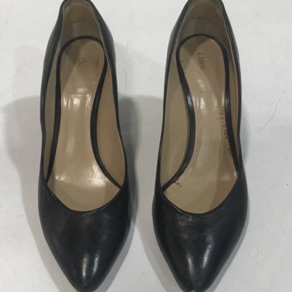 Chloe Black Leather Women's Pumps Size 38